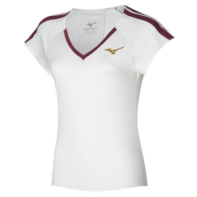 Camisa Mizuno Printed Tee Mujer - Blancos - Chile M659HJZEKG